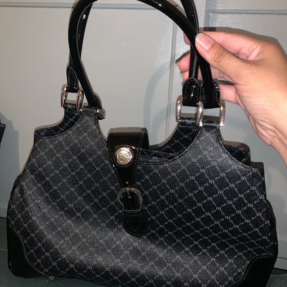 Rioni Moda Italia Black Patterned Handbag - Picture 1 of 10